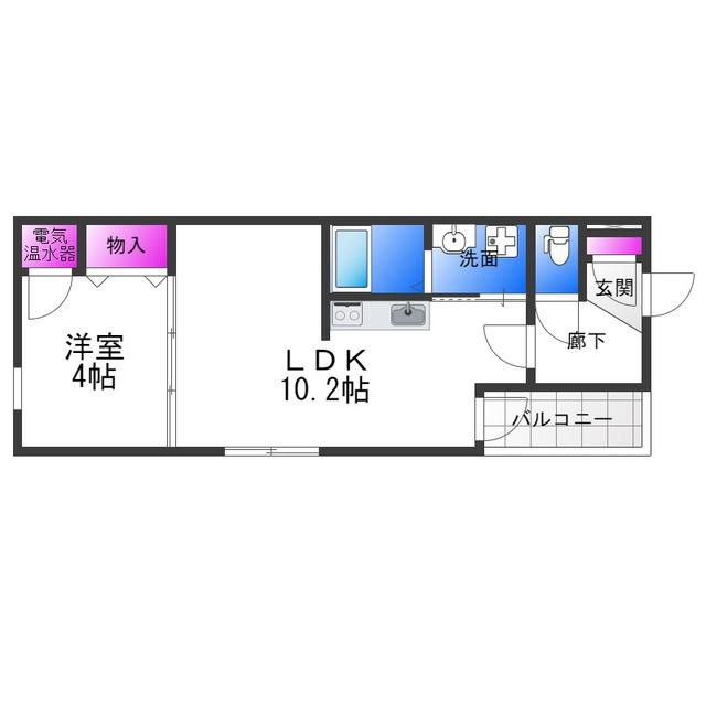 GRANDE MAISON南巽(1LDK/2階)の間取り写真