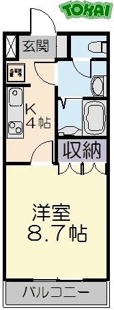 コンフォルト藤(1K/2階)の間取り写真