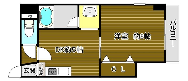 メゾン・ド・フレシェール(1DK/4階)の間取り写真