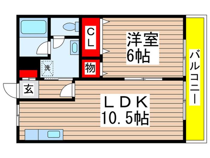 ビューラー・アン(1LDK/2階)の間取り写真