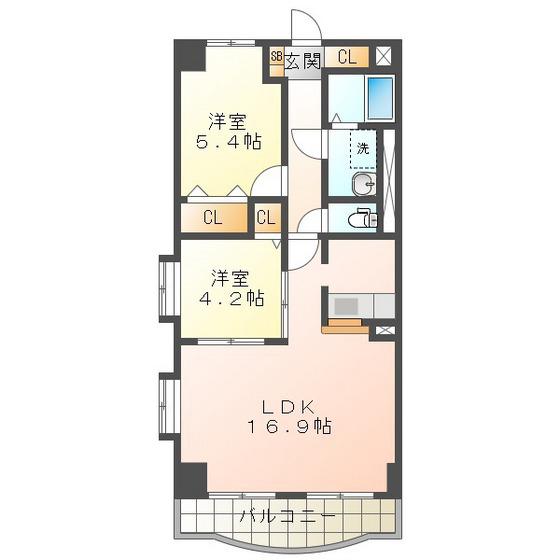 イストワール城西(2LDK/2階)の間取り写真