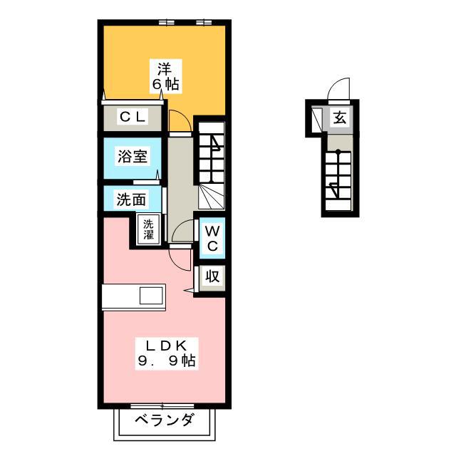 パラッツオ(1LDK/2階)の間取り写真
