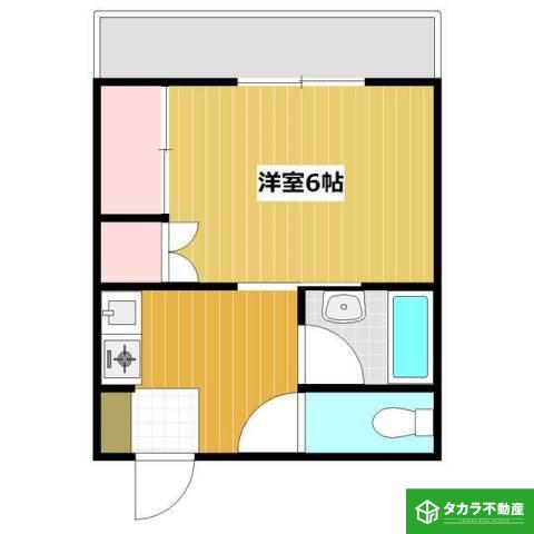 ビューハイム勢家(1K/3階)の間取り写真