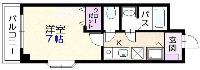 C3P3千歳(1K/5階)の間取り写真
