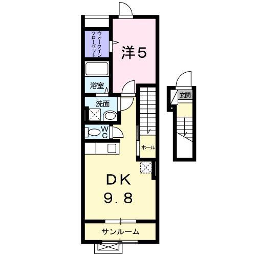 ヴィラローレル清住(1LDK/2階)の間取り写真