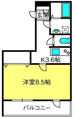 マーサドール大宮(1K/2階)の間取り写真