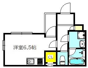 アミュゼ(ワンルーム/3階)の間取り写真
