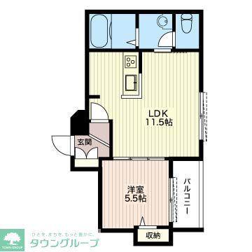 アルフラット代々木上原(1LDK/1階)の間取り写真