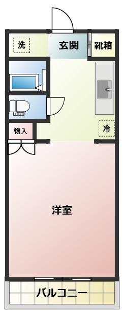 NAGAII(1K/2階)の間取り写真