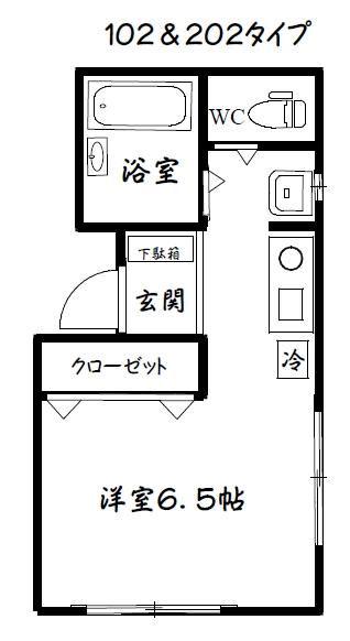 ウインズ菊名(ワンルーム/2階)の間取り写真