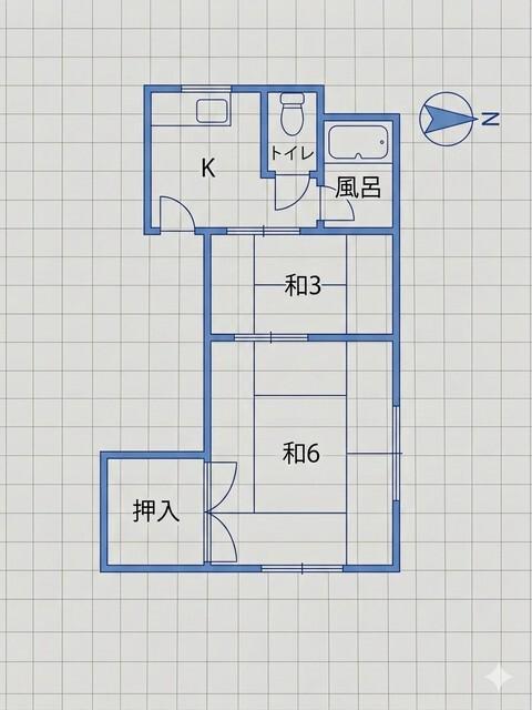 小牧原南原ビル(1DK/2階)の間取り写真