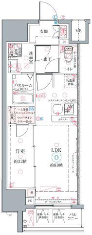 クレヴィスタ名古屋上前津(1LDK/6階)の間取り写真