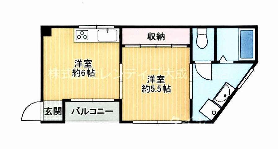 アムールI(1DK/4階)の間取り写真