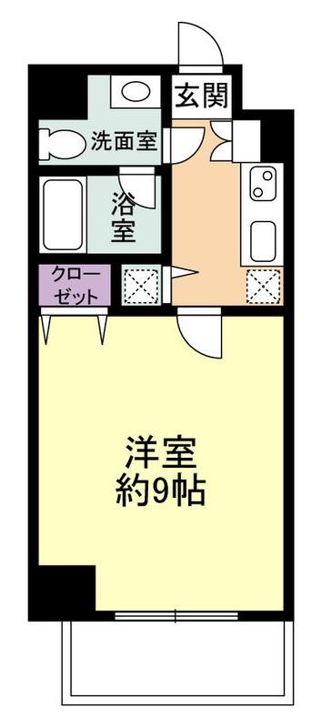 エスポワール本八幡(1K/6階)の間取り写真
