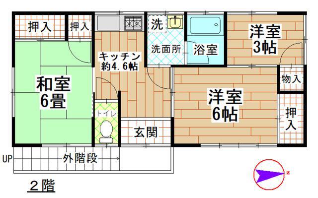 ハイツM(3K/2階)の間取り写真