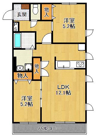 MAIDA VALE COURT(2LDK/2階)の間取り写真