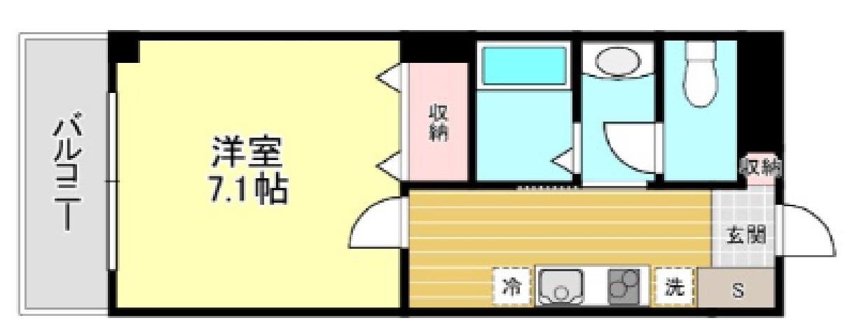 第66シンエイビル(1K/1階)の間取り写真
