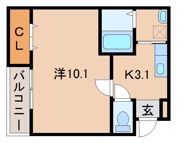 フジパレス和歌山黒田II番館(1K/2階)の間取り写真