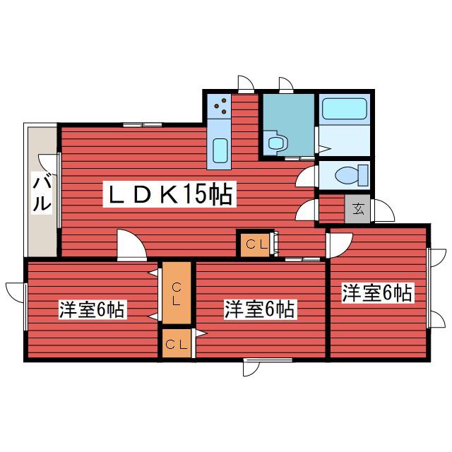 カーサデリヤ V(3LDK/2階)の間取り写真