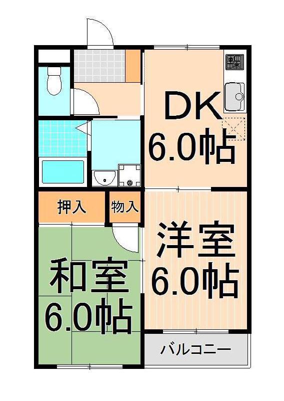 メゾン木下(2DK/3階)の間取り写真