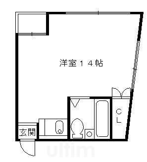 祇園ZENビル(ワンルーム/2階)の間取り写真