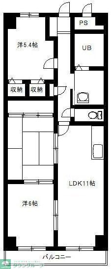 エスポワール横山(3LDK/2階)の間取り写真