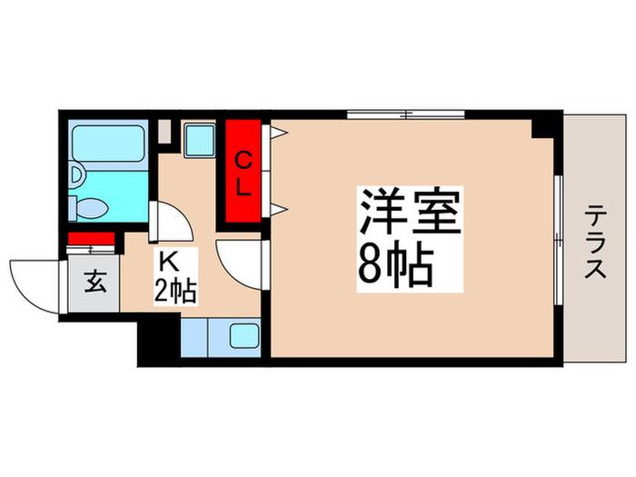 秀和ハイツ(1K/1階)の間取り写真