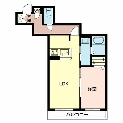シャーメゾン親和(1LDK/2階)の間取り写真