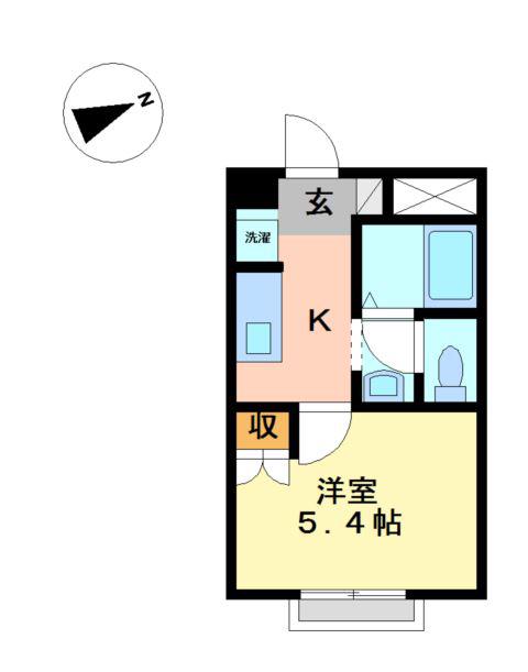 リバーサイドJS(1K/1階)の間取り写真