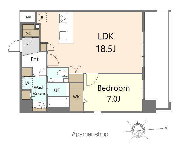 S-RESIDENCE大手門AWESOME(1LDK/6階)の間取り写真