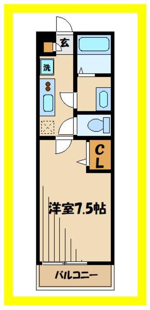 リブリ・川崎溝の口(1K/3階)の間取り写真