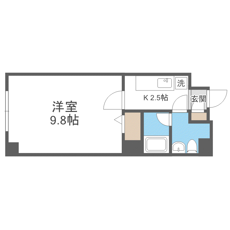 αNEXT東札幌(1K/6階)の間取り写真