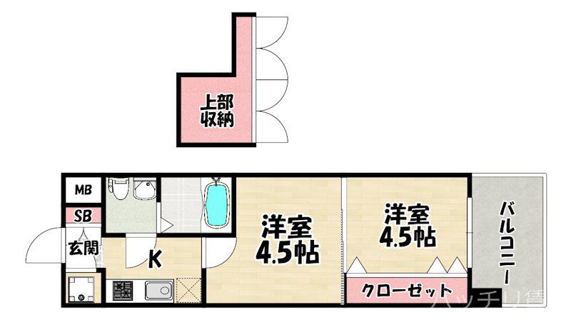 NO48 PROJECT2100博多(2K/9階)の間取り写真