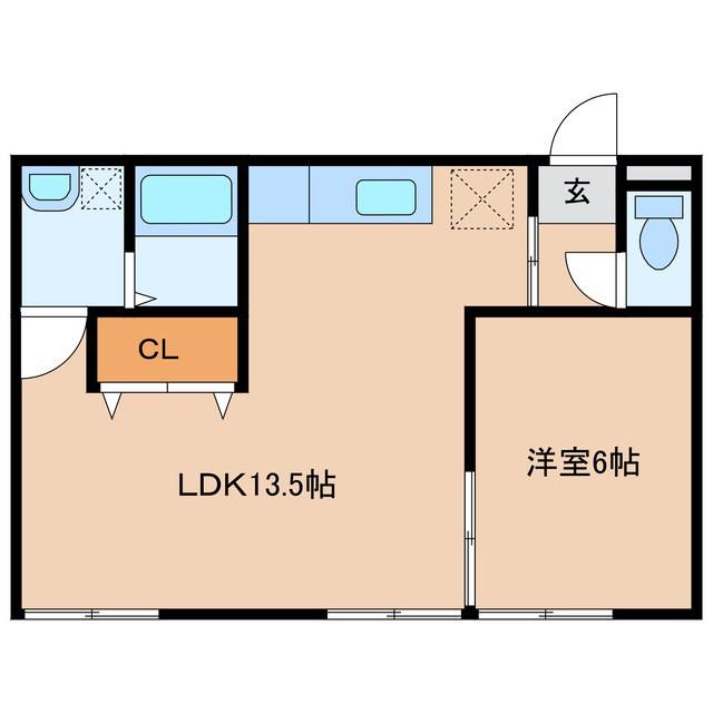 サンテラスコーポ(1LDK/1階)の間取り写真