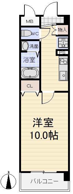シーダーフィールド(1K/1階)の間取り写真
