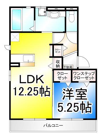 バン・ド・ソレイユ(1LDK/2階)の間取り写真