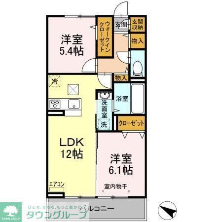 レジデンスヒルトップIX(2LDK/3階)の間取り写真