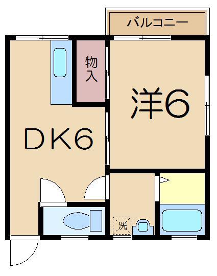 大津コーポラス(1DK/1階)の間取り写真