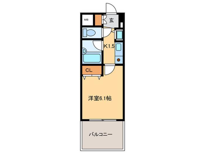 ライオンズマンション天神西(1K/1階)の間取り写真