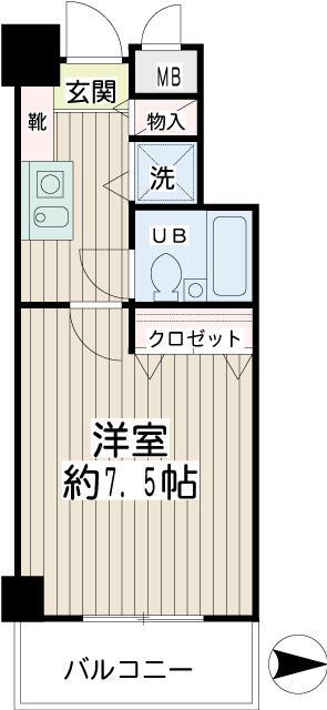 サウスピアコート(1K/4階)の間取り写真