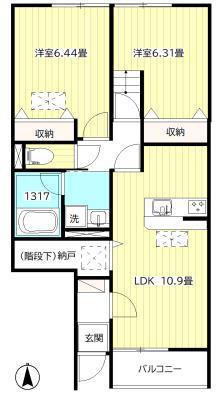 NS目白(2LDK/1階)の間取り写真
