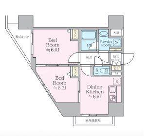 アイルグランデ東京立石(2DK/5階)の間取り写真
