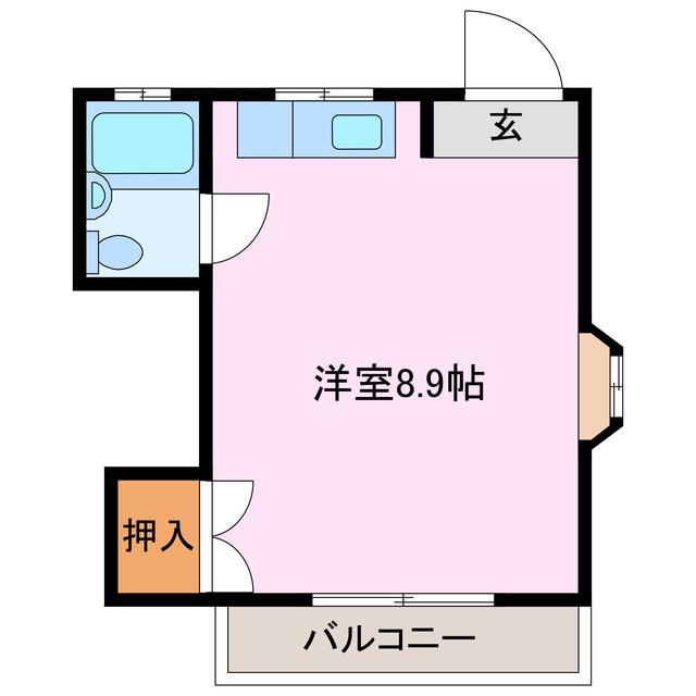 きらめきとそよ風のAQUA(ワンルーム/1階)の間取り写真