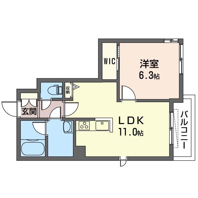 EKOLU POND(1LDK/2階)の間取り写真
