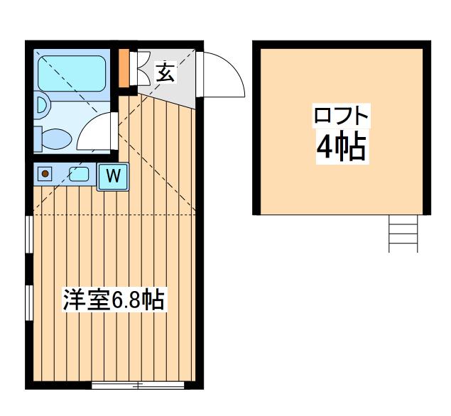 ユナイト鹿島田フェリクス(ワンルーム/2階)の間取り写真