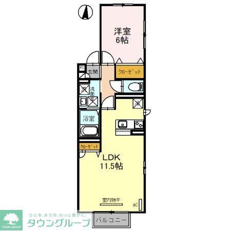 プレミールA(1LDK/2階)の間取り写真