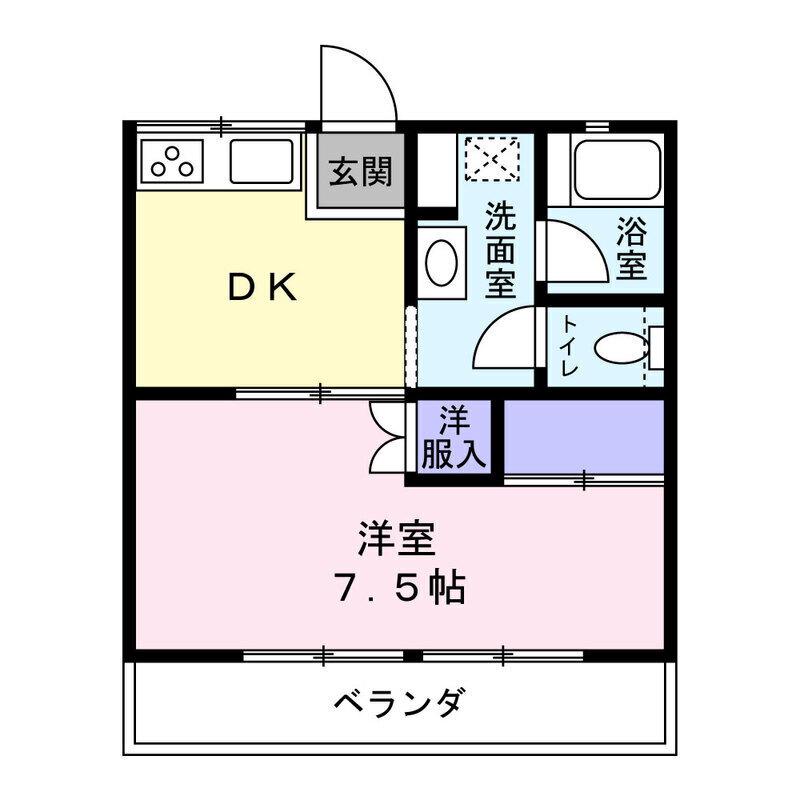 ヴェラシンフォニー(1DK/1階)の間取り写真