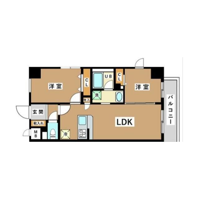 JU TOWER FRONT 亀沢 部屋番号704(2LDK/7階)の間取り写真