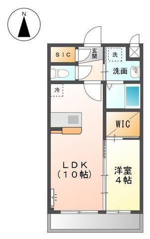 ル・フルーヴ(1LDK/2階)の間取り写真