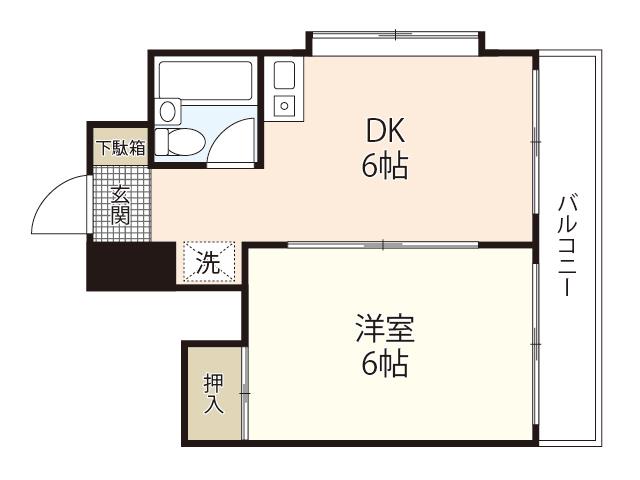 メゾン仁保(1DK/2階)の間取り写真